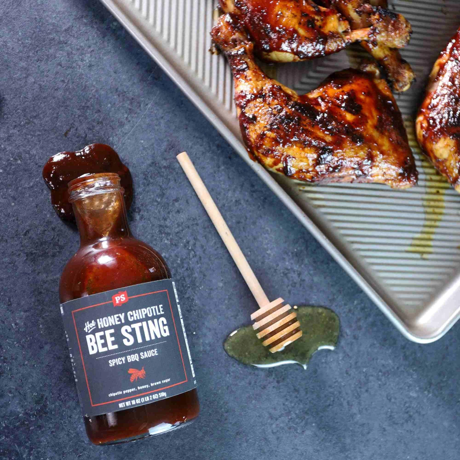 Hot Honey Bee Sting - Chipotle BBQ Sauce 6 Hot Honey Bee Sting - Chipotle BBQ Sauce - Image 4